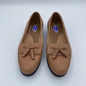Dr Scholls Leather Tassel Loafers In Camel Women's Size 5.5 M